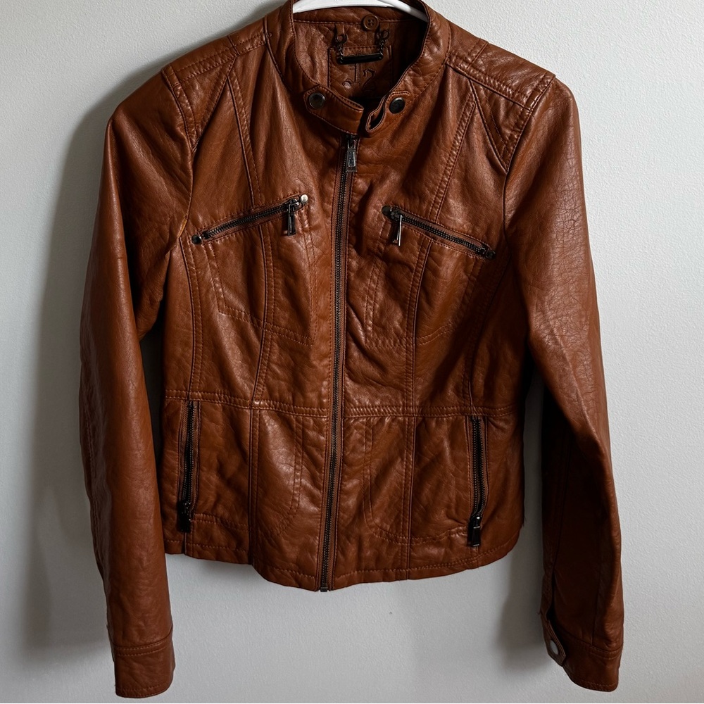 Classic Tan Leather Jacket for Women